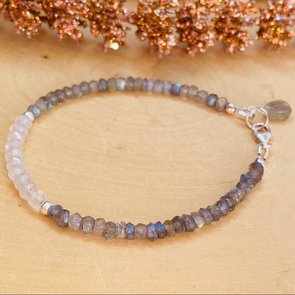 Moonstone & Labradorite Sterling Silver Bracelet - Picture 13 of 13
